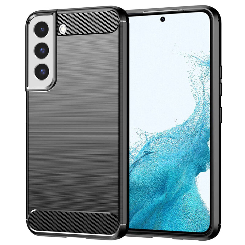 Husa Samsung Galaxy S22 5G Techsuit Carbon Silicone, negru