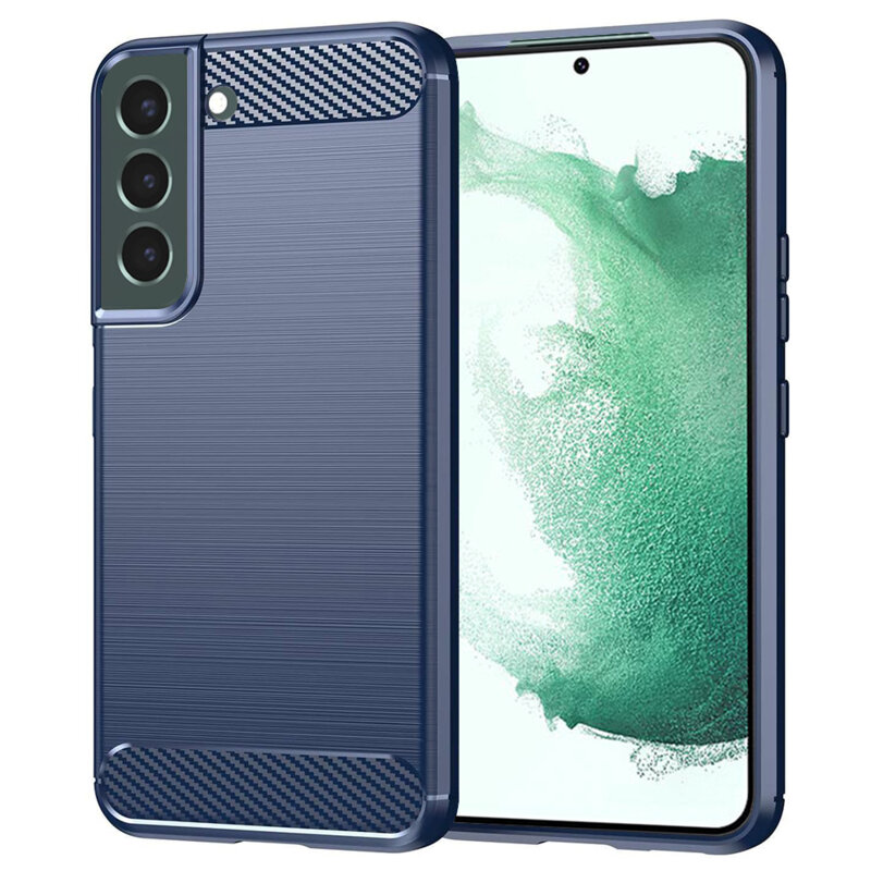 Husa Samsung Galaxy S22 Plus 5G Techsuit Carbon Silicone, albastru