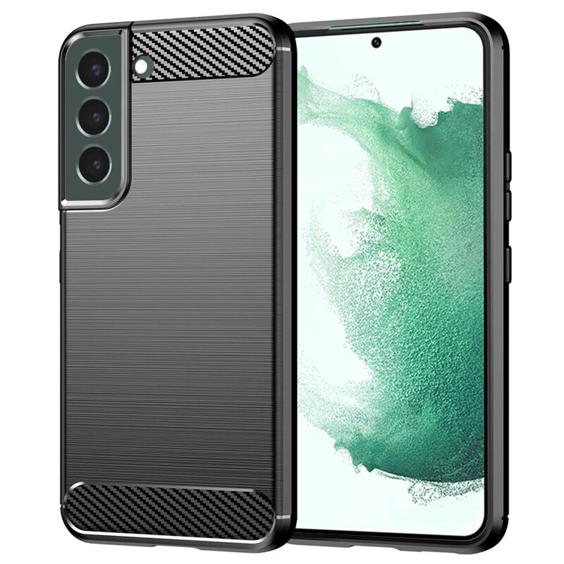 Husa Samsung Galaxy S22 Plus 5G Techsuit Carbon Silicone, negru