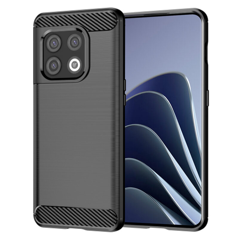Husa OnePlus 10 Pro Techsuit Carbon Silicone, negru