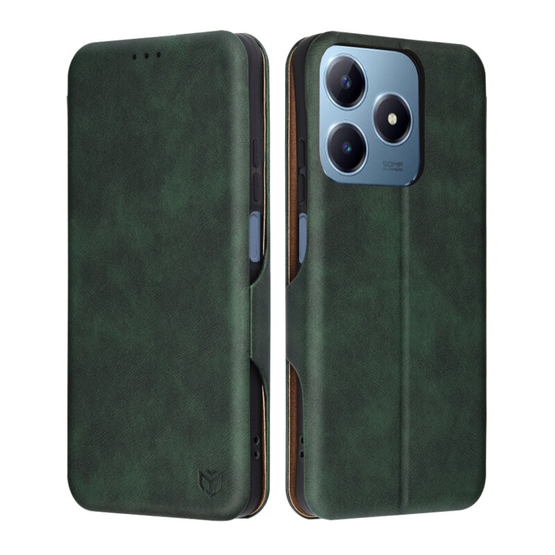 Husa 360° Realme C63 Techsuit Safe Wallet Plus, verde
