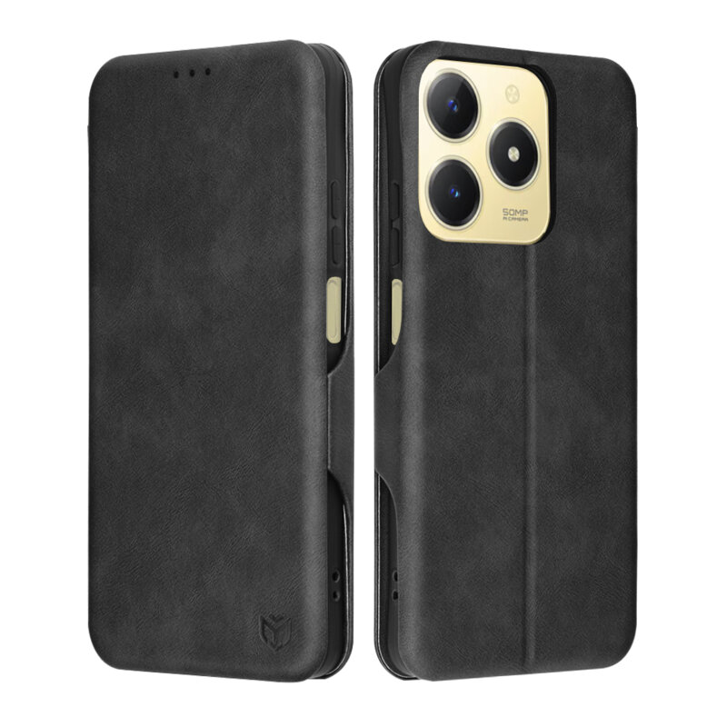 Husa 360° Realme C63 Techsuit Safe Wallet Plus, negru