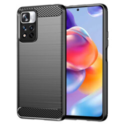 Husa Xiaomi Redmi Note 11 Pro+ 5G Techsuit Carbon Silicone, negru