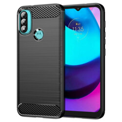 Husa Motorola Moto E20 Techsuit Carbon Silicone, negru