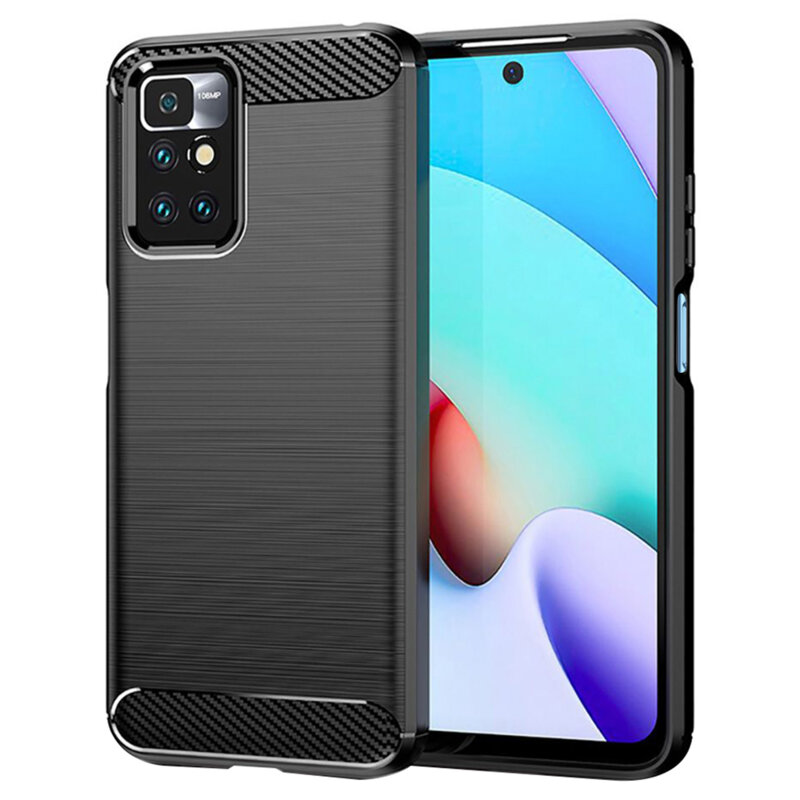 Husa Xiaomi Redmi 10 Techsuit Carbon Silicone, negru