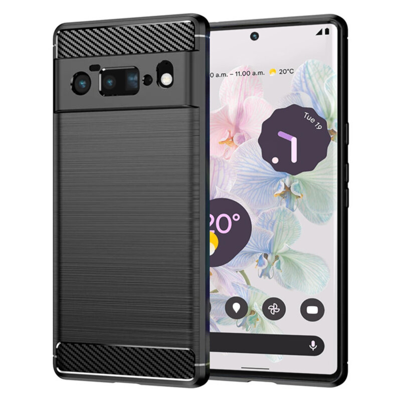 Husa Google Pixel 6 Pro Techsuit Carbon Silicone - Negru