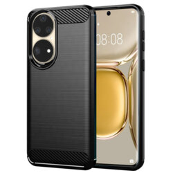 Husa Huawei P50 Pro Techsuit Carbon Silicone - Negru
