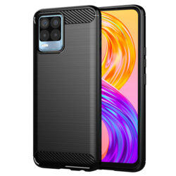 Husa Realme 8 Pro Techsuit Carbon Silicone - Negru