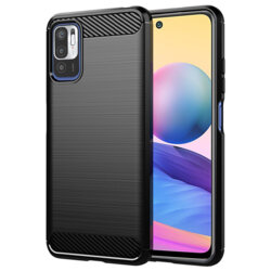 Husa Xiaomi Redmi Note 10 5G Techsuit Carbon Silicone, negru