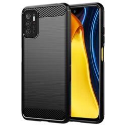 Husa Xiaomi Poco M3 Pro 5G Techsuit Carbon Silicone, negru