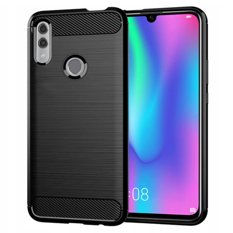 Husa Huawei Honor 10 Lite Techsuit Carbon Silicone, negru