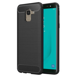 Husa Samsung Galaxy J6 2018 Techsuit Carbon Silicone, negru