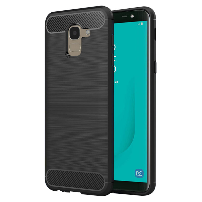Husa Samsung Galaxy J6 2018 Techsuit Carbon Silicone, negru