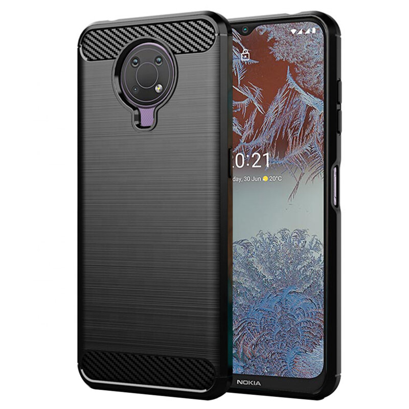 Husa Nokia G10 Techsuit Carbon Silicone, negru