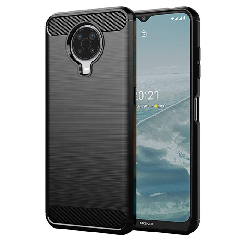 Husa Nokia G20 Techsuit Carbon Silicone, negru