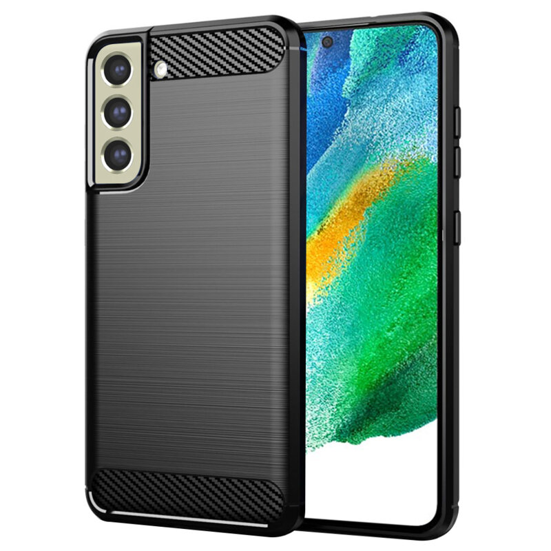 Husa Samsung Galaxy S21 FE 5G Techsuit Carbon Silicone, negru