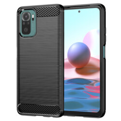 Husa Xiaomi Redmi Note 10 4G Techsuit Carbon Silicone, negru