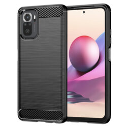 Husa Xiaomi Redmi Note 10S Techsuit Carbon Silicone, negru