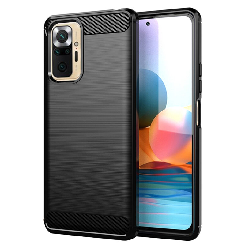 Husa Xiaomi Redmi Note 10 Pro Max Techsuit Carbon Silicone, negru