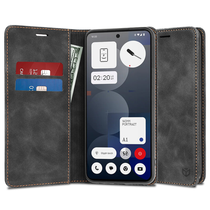Husa piele Nothing Phone (3a) Pro Techsuit Confy Cover, negru