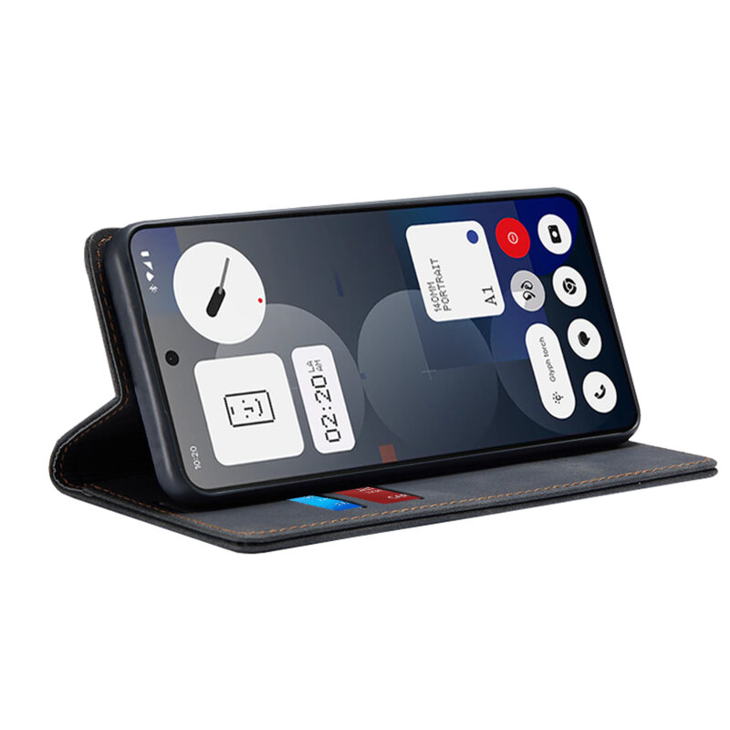 Husa piele Nothing Phone (3a) Pro Techsuit Confy Cover, negru