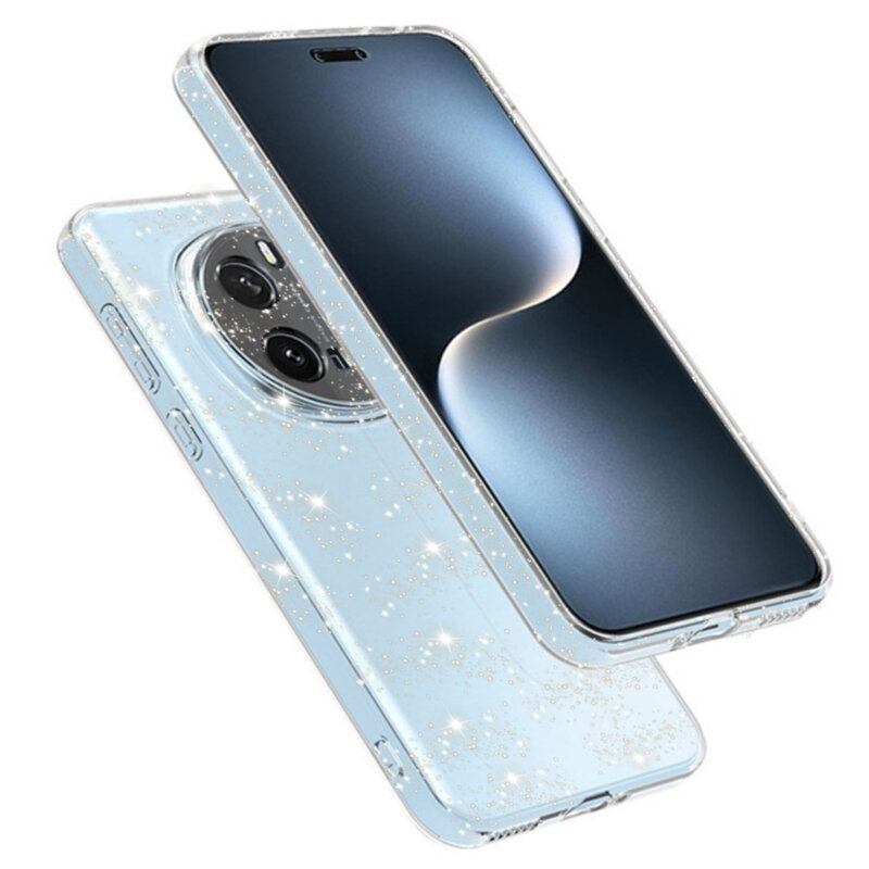Husa sclipici Honor Magic7 Pro Techsuit SparkleSkin, transparenta