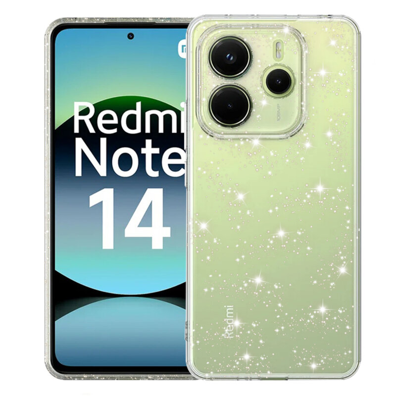 Husa sclipici Xiaomi Redmi Note 14 4G (Standard) Techsuit SparkleSkin, transparenta