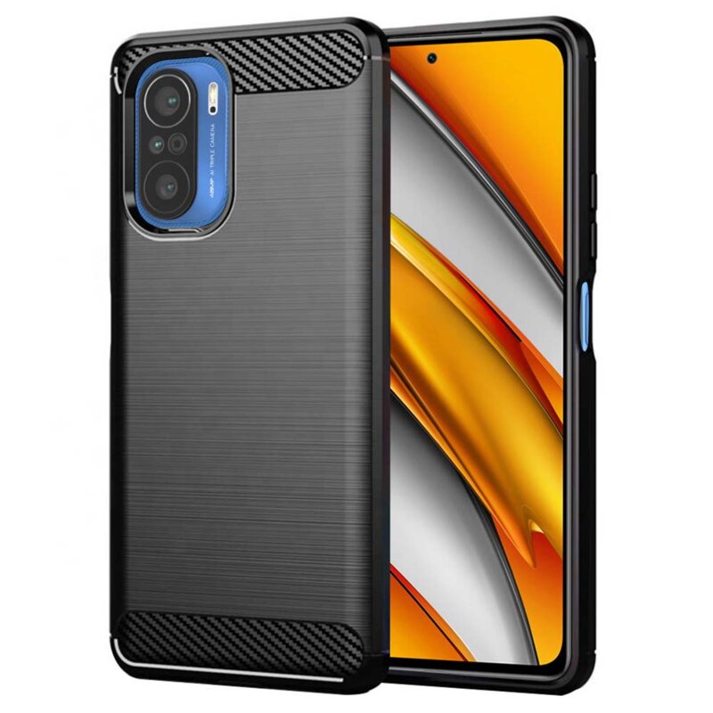 Husa Xiaomi Poco F3 Techsuit Carbon Silicone, negru