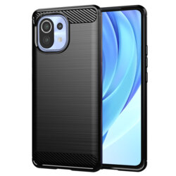Husa Xiaomi Mi 11 Lite Techsuit Carbon Silicone, negru