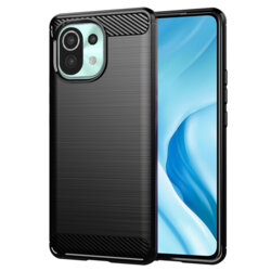 Husa Xiaomi Mi 11 Lite 5G Techsuit Carbon Silicone, negru