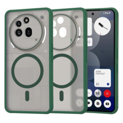 Husa Nothing Phone (3a) Pro Techsuit HaloFrost MagSafe Series, verde inchis