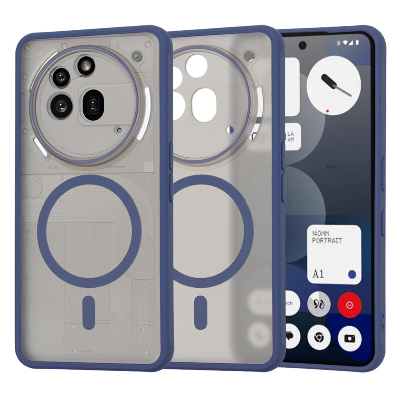 Husa Nothing Phone (3a) Pro Techsuit HaloFrost MagSafe Series, bleumarin