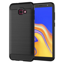 Husa Samsung Galaxy J4 Plus Techsuit Carbon Silicone, negru