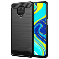 Husa Xiaomi Redmi Note 9S Techsuit Carbon Silicone, negru