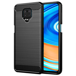 Husa Xiaomi Redmi Note 9 Pro Max Techsuit Carbon Silicone, negru