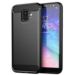 Husa Samsung Galaxy A6 2018 Techsuit Carbon Silicone, negru