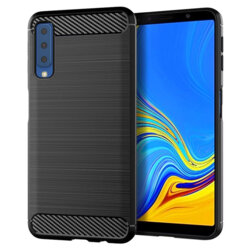 Husa Samsung Galaxy A7 2018 Techsuit Carbon Silicone, negru