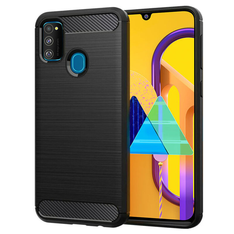 Husa Samsung Galaxy M30s Techsuit Carbon Silicone, negru