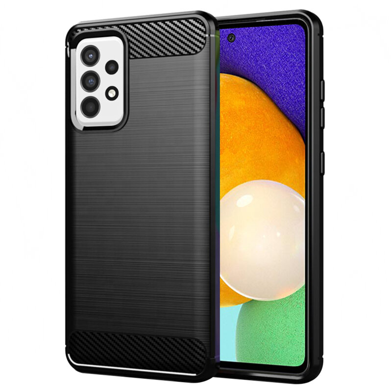 Husa Samsung Galaxy A52 5G Techsuit Carbon Silicone, negru
