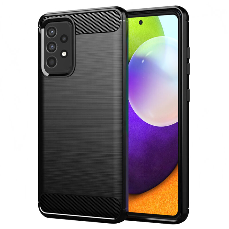 Husa Samsung Galaxy A52 4G Techsuit Carbon Silicone, negru