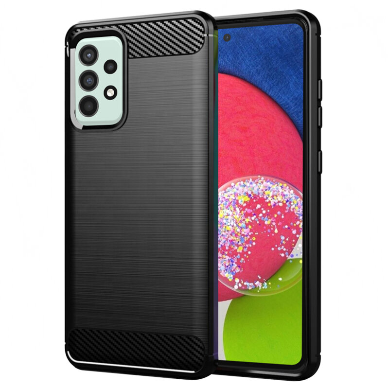Husa Samsung Galaxy A52s 5G Techsuit Carbon Silicone, negru