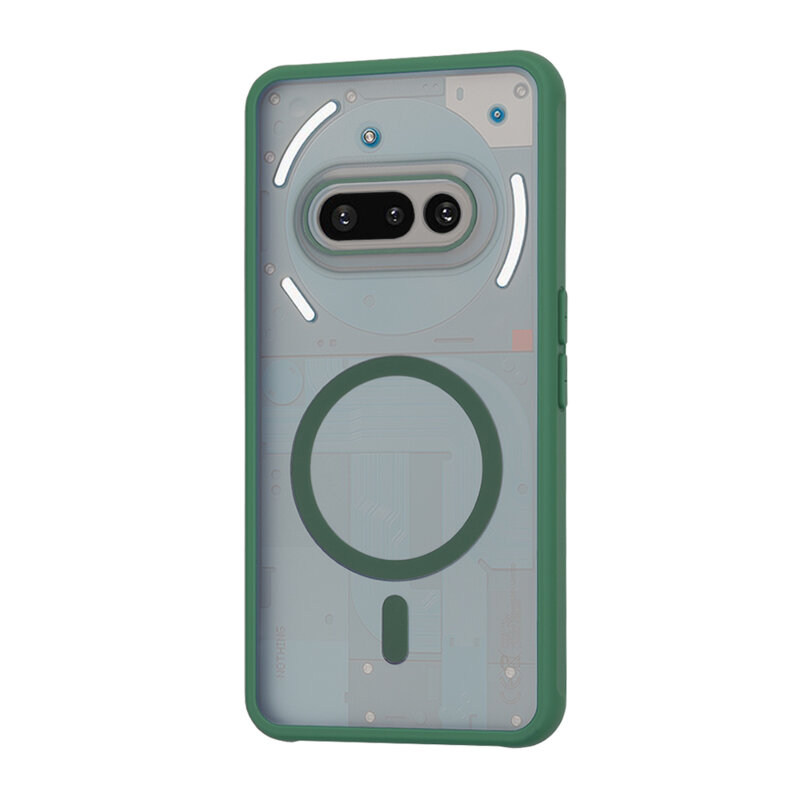 Husa Nothing Phone (3a) Techsuit HaloFrost MagSafe Series, verde inchis