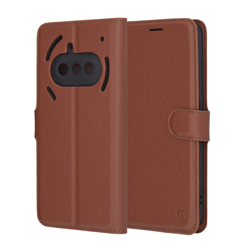 Husa Nothing Phone (3a) Techsuit Leather Folio, maro
