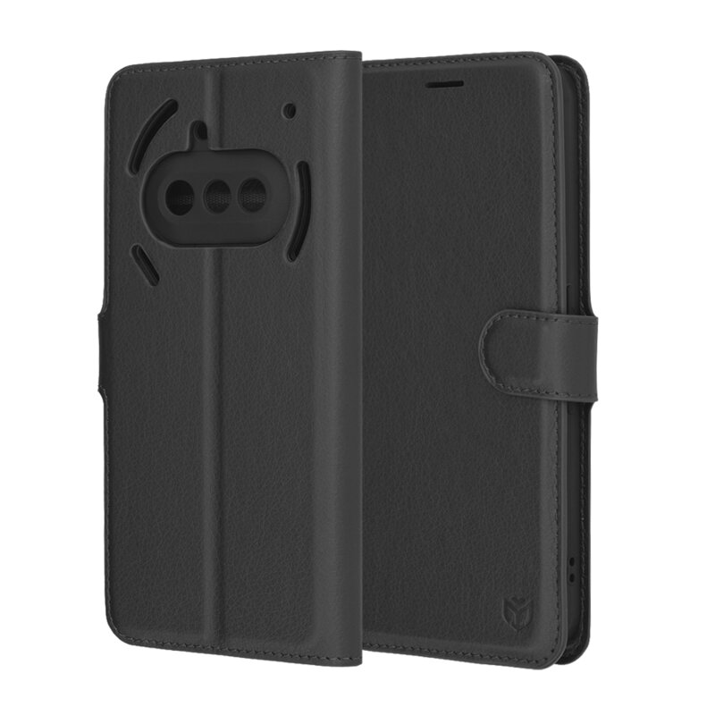 Husa Nothing Phone (3a) Techsuit Leather Folio, negru