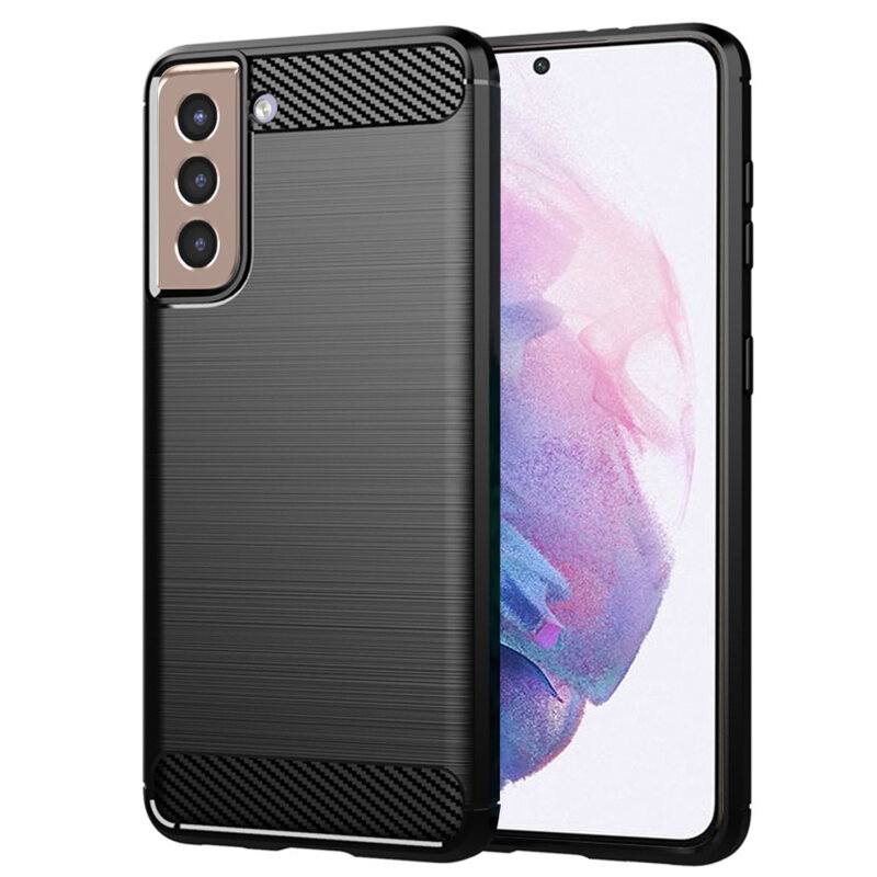 Husa Samsung Galaxy S21 Plus 5G Techsuit Carbon Silicone, negru