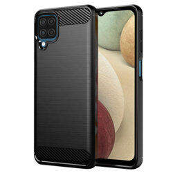 Husa Samsung Galaxy A12 Techsuit Carbon Silicone, negru