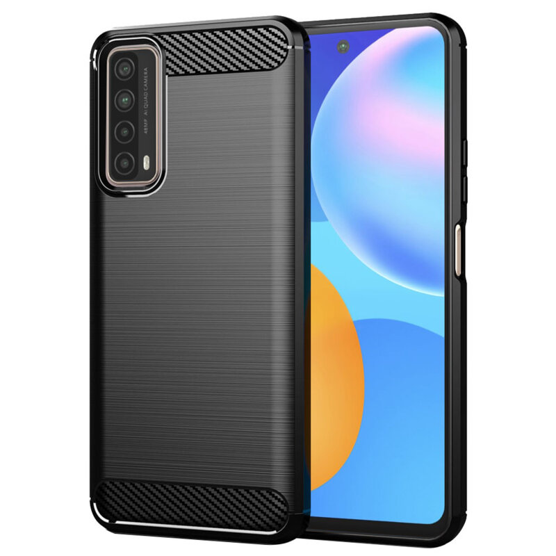 Husa Huawei P Smart 2021 Techsuit Carbon Silicone, negru