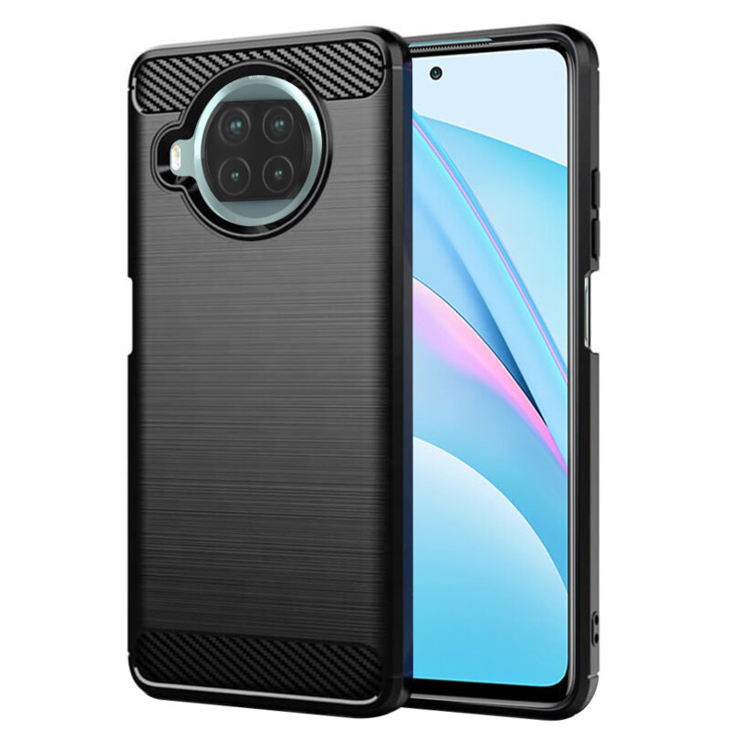 Husa Xiaomi Mi 10T Lite 5G Techsuit Carbon Silicone, negru