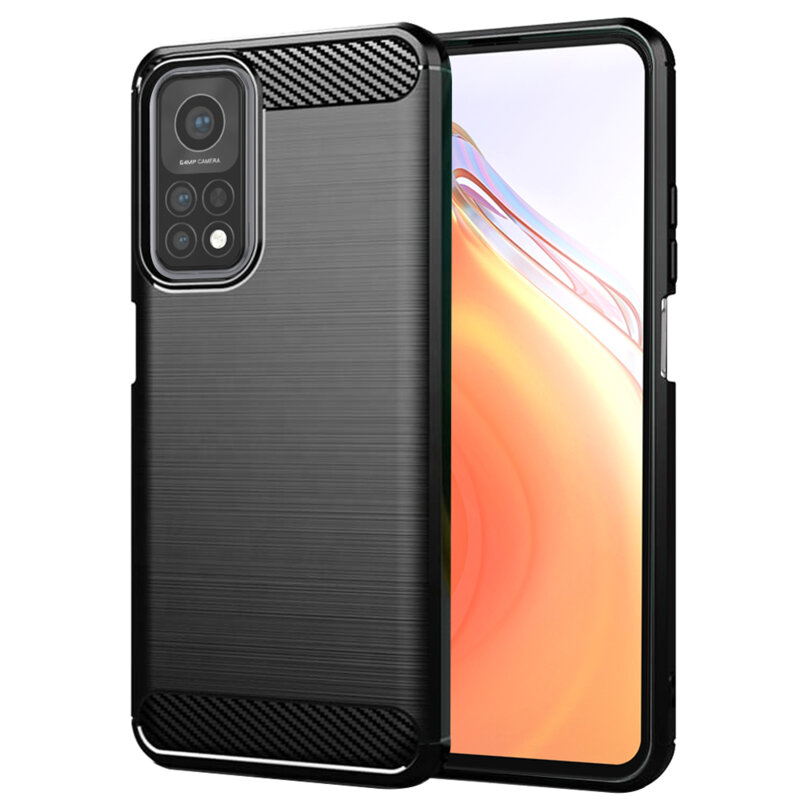 Husa Xiaomi Mi 10T 5G Techsuit Carbon Silicone, negru