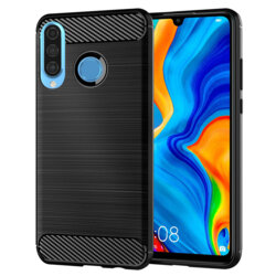 Husa Huawei P30 Lite 2020 Techsuit Carbon Silicone, negru